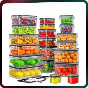 40 PCS 85Oz Airtight Food Storage Set (20 Containers & Lids), BPA-Free,Leakproof, Microwave-Safe,for Kitchen Organization, Fruit Organizer Snackboxcontainer Square#tiktokshopstockup