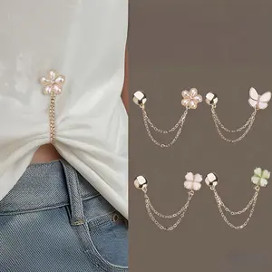 3pcs Textured Adjustable Buckles, Versatile Clothing Hem Shortening Chain Clips, Long Pants Anti-Drag Adjusters, Suitable for Clothing Styling Transformation, Pants Leg Anti-Drag, Cuff Fixing, Holiday Gift