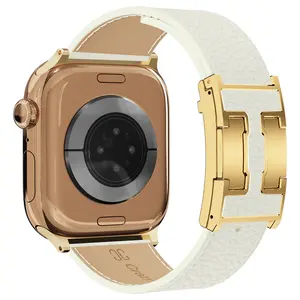 CRAZYGRASS Magnetic Leather Band for Her Compatible with Smart Watch Series 10-1(38mm-49mm) Smartwatch Accessories  Smart Watch Strap Wrist Strap Luxury Band Adjustable Strap for she Fashion Gift for Women[WATCH NOT INCLUDED]