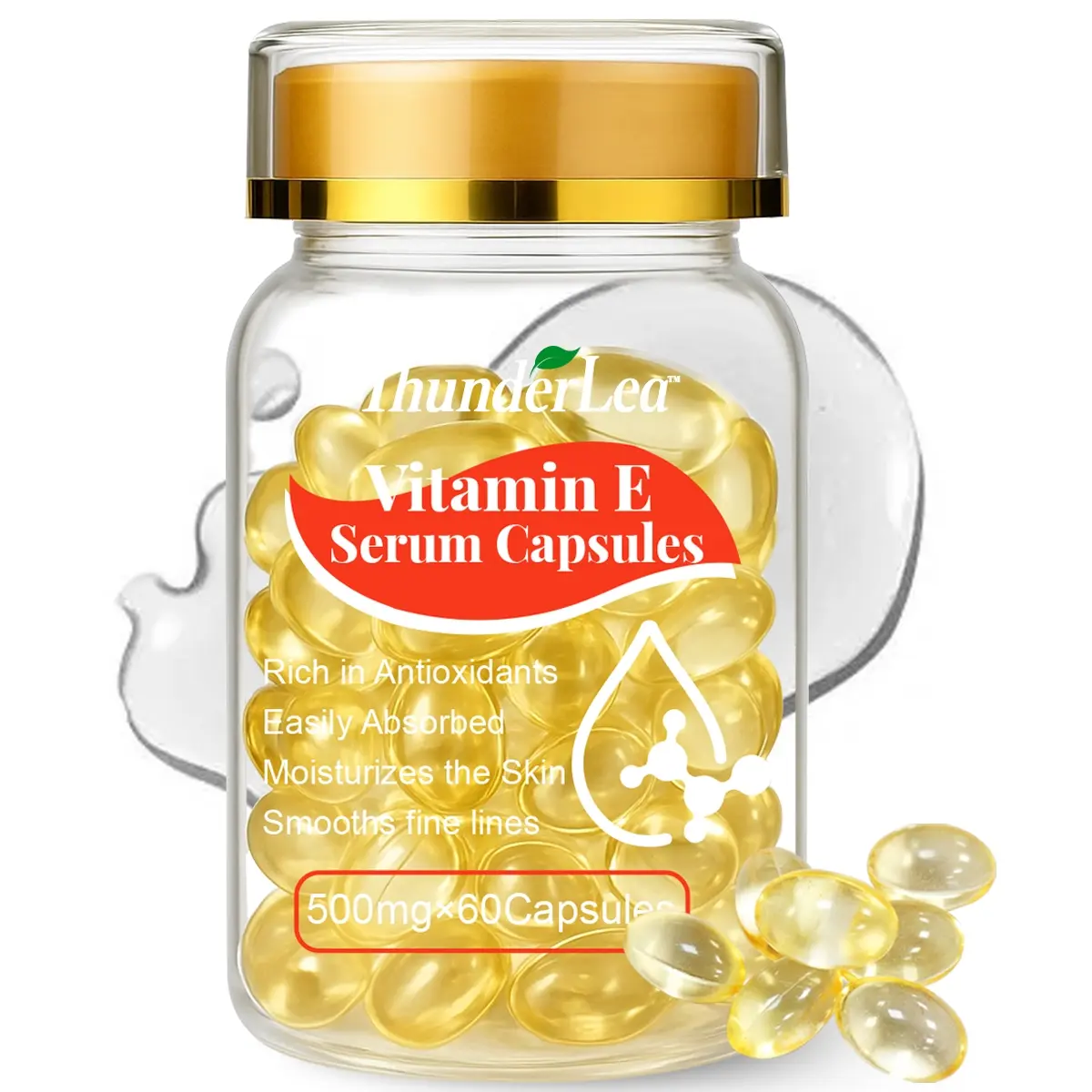 Vitamin E Serum Capsules for Face, 60 Pcs – Hydrating & Revitalizing Formula | Antioxidant Formula Helps Skin Feel Smoother, Softer & More Radiant Facial Serum, Beauty Serum Formula