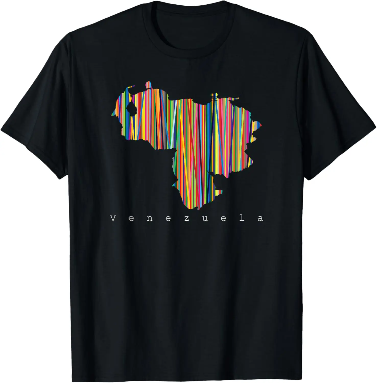 Mapa De Venezuela Multicolor Franela Casual Short Sleeve Cotton T-Shirt