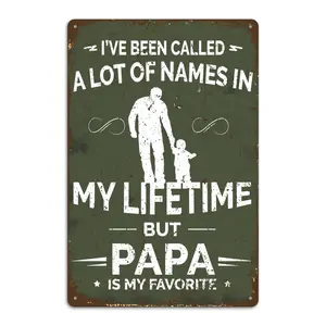 But Papa Is My Favorite Metal Tin Sign Inspirational Quotes Sign For Home Office Bedroom Accessories Garage Bar Pub Cafe Shop Car Wall Art Decor Sign 12X8 Inch