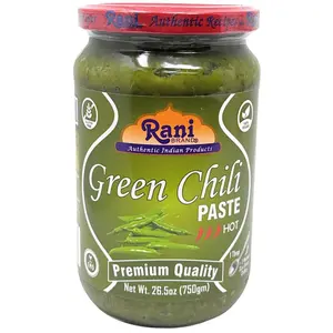 Rani Green Chilli Cooking Paste 26.5oz (750g) Bulk Glass Jar ~ Vegan | Gluten Free | NON-GMO | Kosher | No Colors | Indian Origin