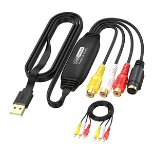 Video Capture Card, USB2.0 Video Capture Device, Video Converter Grabber, Video Adapter, VHS to Digital Converter, RCA to USB Converter, VHS VCR TV to DVD Digital Converter for Your Mac OS X or Windows 7 8 10 PC, Recording Cable