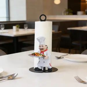 Chef Style Paper Towel Holder Metal Material, Perfect for Kitchen Paper Towels, Rustic Country Style Kitchen Decor, Durable Countertop Dispenser