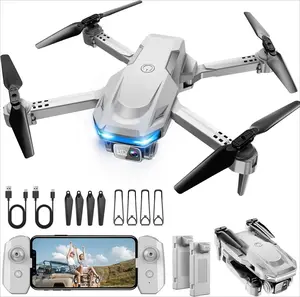 Foldable Drone with 1080P Camera - Voice Gesture Control, 3D Flip, 2 Batteries, Grey Quadcopter for Adults Beginners