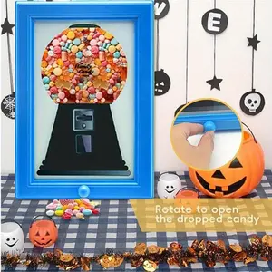 Modern Square Plastic Candy Dispenser, Gift Jar, Manual Operation No Batteries Needed, Wall or Desktop Decor, Perfect Gift for Birthdays & Parties