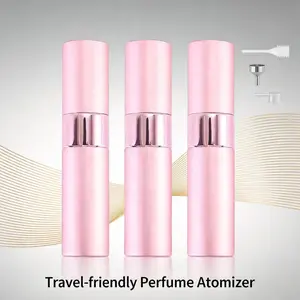 8ml Portable Aluminum Perfume Spray Bottle Rotating Refillable Mini Travel Perfume Atomizer for Women Men Essential Oil Dispenser Adjustable Speed Display Stand shoe cabinet storage