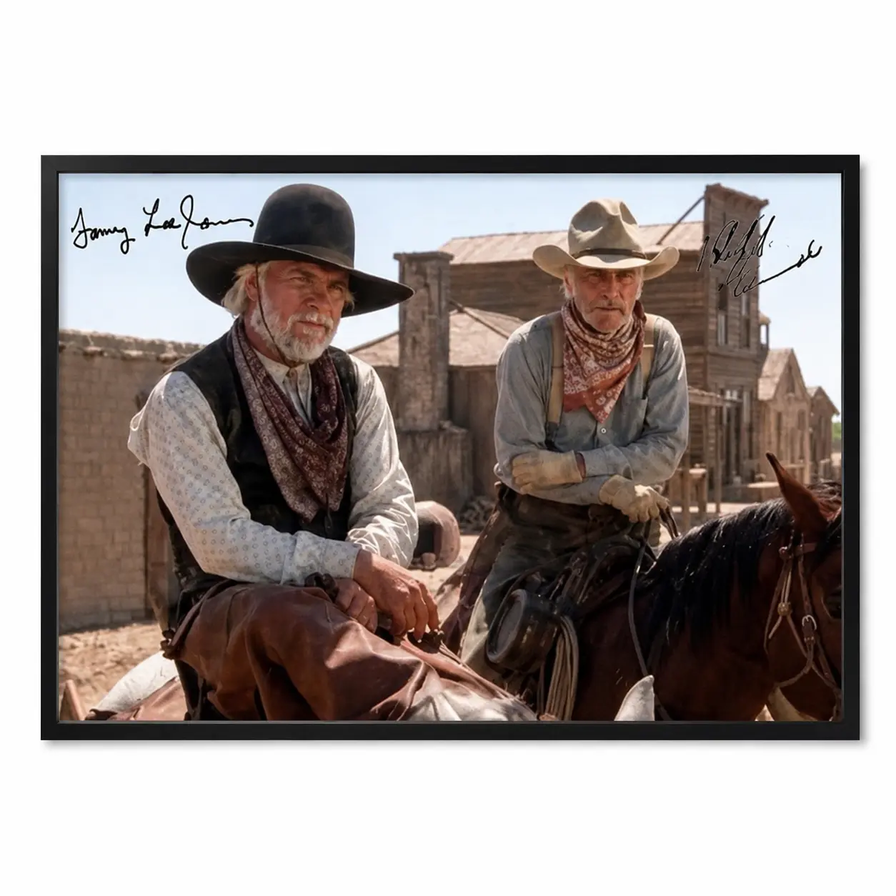 Lonesome Dove Two Cowboy On Horse Replica Signed Canvas Print | Classic Western Movie Vintage Wall Art Lonesome Dove Two Cowboy On Horse Replica Signed Canvas Print | Classic Western Movie Vintage Wall Art