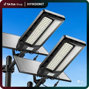HYKOONT TW16 Utral Dual Solar Sanels Solar Lights Outdoor - All-Weather Performance Dual Solar Light, 6500K Daylight, Large Lamp Beads, Optical Convex Lens,  Motion Sensor and Remote Control, Dusk to Dawn for Yard