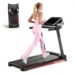 RHYTHM FUN 8 MPH Foldable Treadmill with Incline 300 lbs Capacity Running Machine 12 Pre-Installed Programs LED Display & App Control Multifunctional Walking Pad Multifunctional Workout Station  Home Fitness Equipment exercise equipment