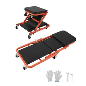Garvee 36" Z-Creeper Roller Seat with Wheels, Foldable Garage & Workshop Car Repair Tool, 330 LBS Weight Capacity, Black