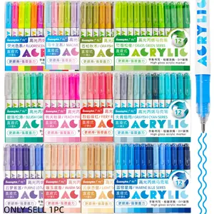 GuangNa High Gloss Acrylic Markers,1mm Bullet Nib Acrylic Paint Pens, Art Markers Pen, Paint Pens Set,Bright Colors,Big Capacity ink,Wide Range of Uses,For Rock Painting, Canvas, Wood, Glass, Ceramic, Fabric, Plastic, Egg,Gift For Back To School