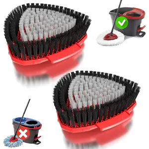 2 Pack Upgraded Spin Mop Replacement Scrub Brush Heads Compatible with Ocedar EasyWring 1 Tank,Full Bristle Scrubber Replace Great for Kitchen, Bathroom, Pools,Deck Hard Floor Cleaning