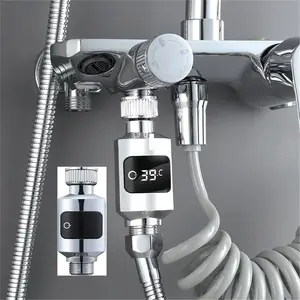 Shower Thermostat, Bathroom Tub Shower Faucets Water Thermometer Electricity LED Display Bathtub Water Temperature Monitor for Home Shower,Household Water Thermometer