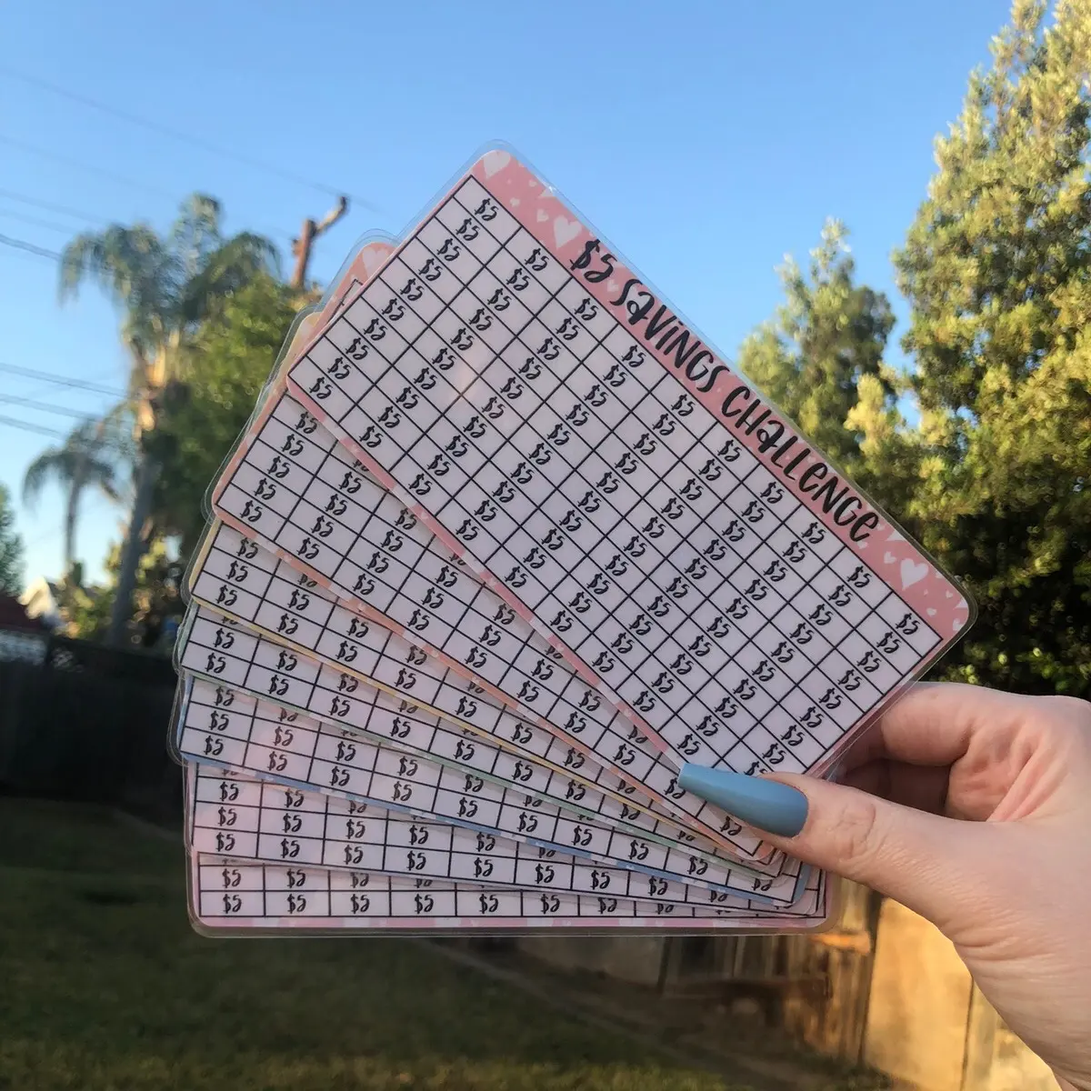 5 dollar savings challenge WITHOUT envelope (rainbow) | A6 Size
