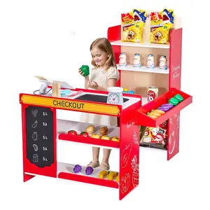 VEVOR Kids Grocery Store Playset, Wooden Play Market Stand with Shopping Bag, Kids Supermarket Pretend Play Store with Conveyor Belt, Scanner, Cash Register, Realistic Scale, Gift for Boys GirlsVEVOR Super Brand Day