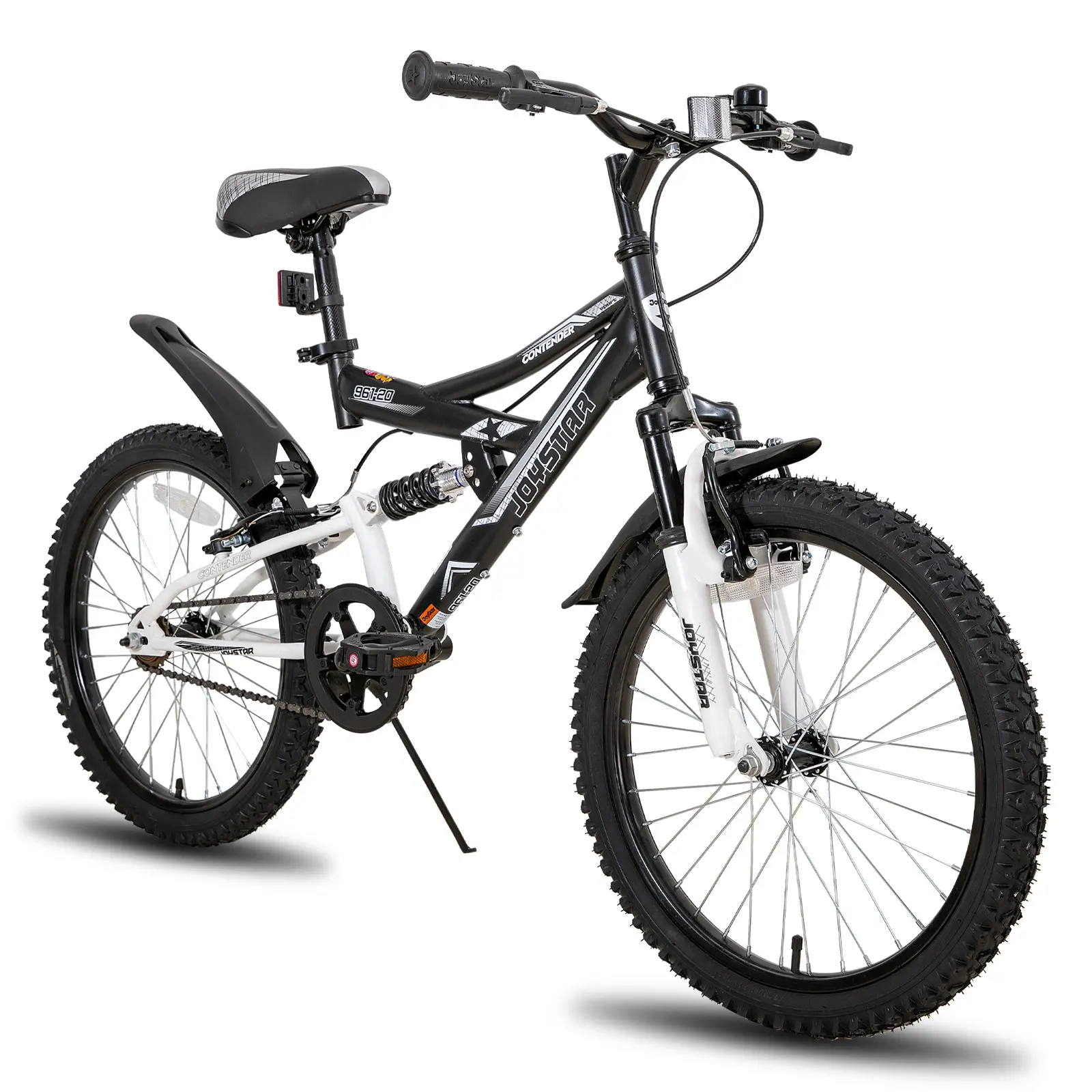 JOYSTAR 24 Inch Kids' Bike for Boys Girls Ages 6-12 Years Old, Dual-Suspension Kids Mountain Bike with Dual Handbrake & Kickstand, Multiple Colors