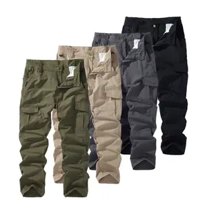 Men’s multi-pocket tactical cargo straight-leg pants — casual, wear-resistant, scratch-resistant outdoor trousers fathersdaygift