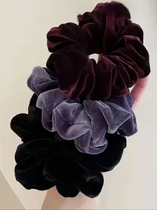 Women's New Solid Color Fashion Velvet Hair Circle 12cm/4.7in, Daily Commute School Party Gift, Bathing Washing Face Use