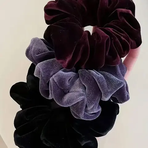 Women's New Solid Color Fashion Velvet Hair Circle Scrunchie 12cm/4.7in, Hair Scrunchies, Daily Commute School Party Gift, Bathing Washing Face Use