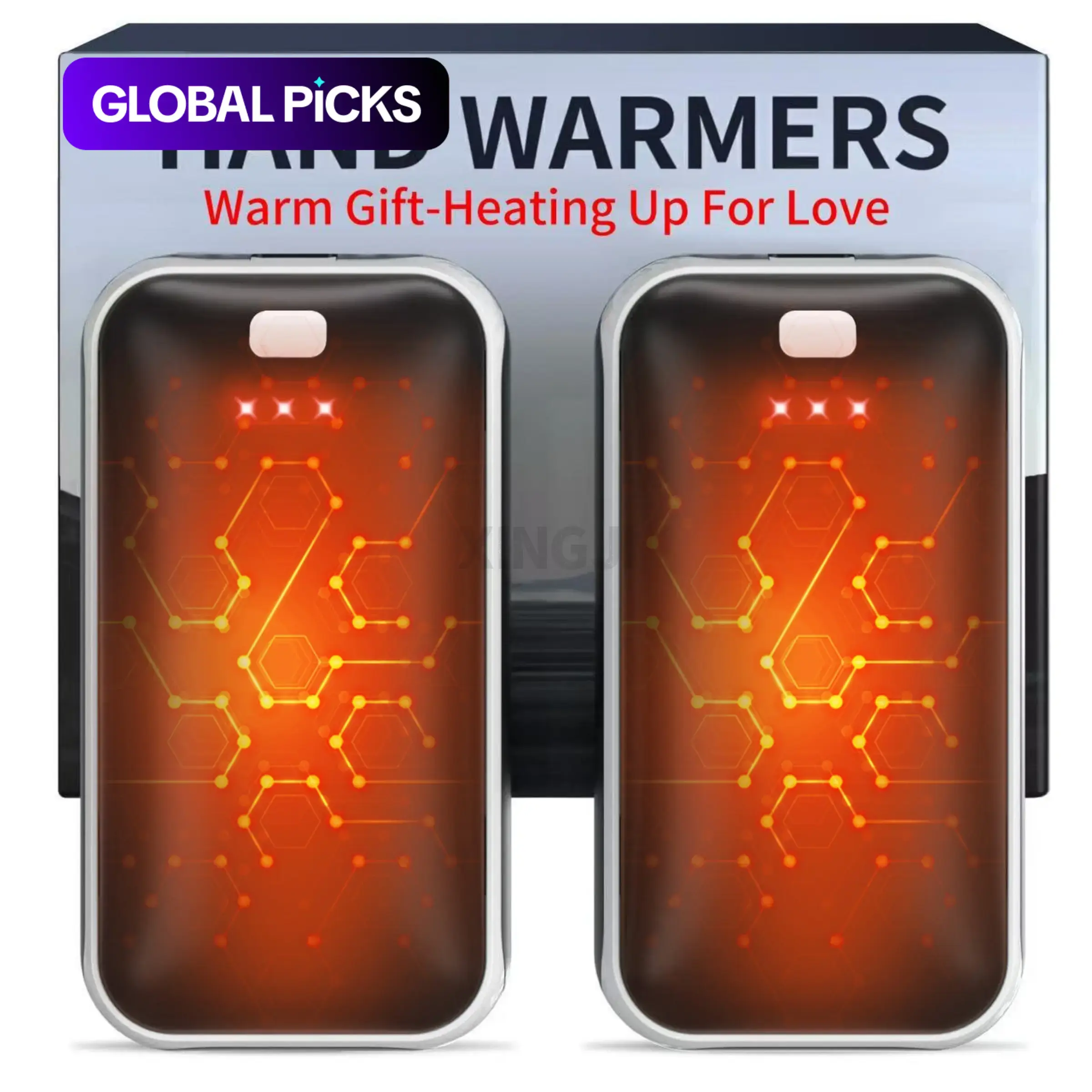 2 Pack 2-in-1 Rechargeable Electric Hand Warmers, Warmth Fast Heating Portable Lightweight Reliable Pocket Heater with Safe Quick Charge, Winter Outdoor Indoor Golf Camping Heating Device, Ideal Christmas Holiday Gift for Men Women #GLOBAL PICKS