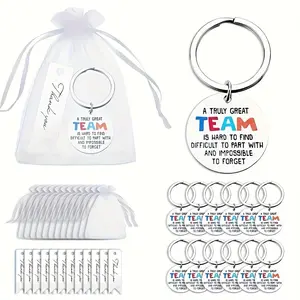36pcs Stainless Steel Keychains Key Fob with Inspirational Quotes, Convenient Colorful Motivational Key Rings for Team Building, Employee Appreciation Gifts, Keychain Set