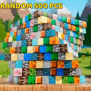 500PCS Random Magnetic Building Blocks Set，3D Multi-function Construction Kit Magnetic Blocks，Educational Magnetic Tiles Stacking,Build Mine Magnet World ，STEM Montessori Chirldren Sensory Toys, Creative Magnet Cubes, Birthday Gifts for Kids 3+Boys Girls