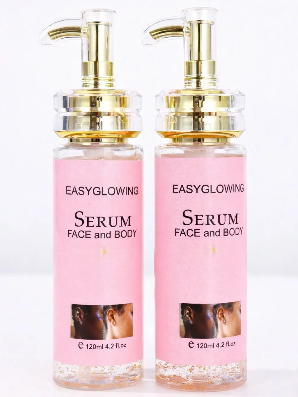 EASYGLOWING Double Glutathione Gold Serum, Lightweight Moisturizer to Hydrate Skin & Boost Radiant-Looking Complexion