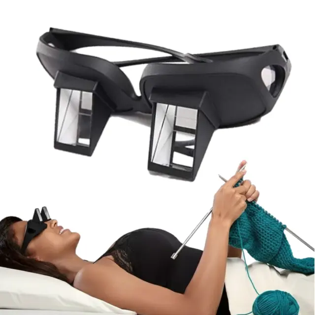 Prism Eyeglasses for Reading Lying Down, Durable Plastic 90-Degree Vision Readers, Lightweight & Non-Magnifying High Quality Eyewear, 1 Size, One Size