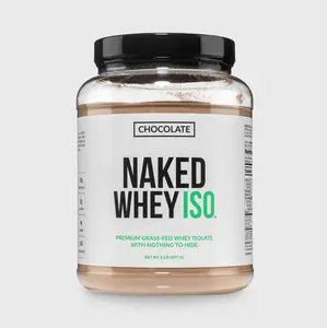 Naked Whey ISO Chocolate Flavor - Premium Grass Fed Whey Isolate Protein Powder - 2 LB - 30g Pure Protein, 6.2g BCAAs, 0g Sugar, 0.1g Lactose - Only 6 Ingredients