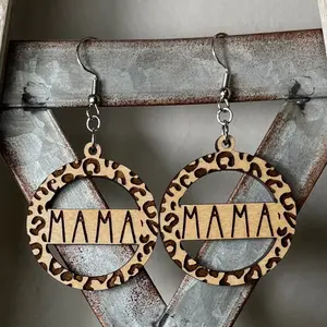 Mama leopard earrings Female Casual