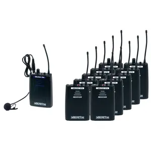 212 MAIN 16CH UHF Wireless Audio Broadcast System - 10-Pack Bodypack Transmitters with USB, Adjustable, Recording, Adapter, Receiver, Cable, Portable