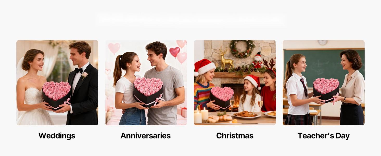 27 Preserved Roses in a Heart Shape Box - Eternal Flowers Immortal Bouquet in Pink, Long-Lasting Gift for Women, Wife, Mother, Anniversary, Valentine's Day, Birthday, Christmas Gift Idea 27 Preserved Roses in a Heart Shape Box - Eternal Flowers Immortal Bouquet in Pink, Long-Lasting Gift for Women, Wife, Mother, Anniversary, Valentine's Day, Birthday, Christmas Gift Idea