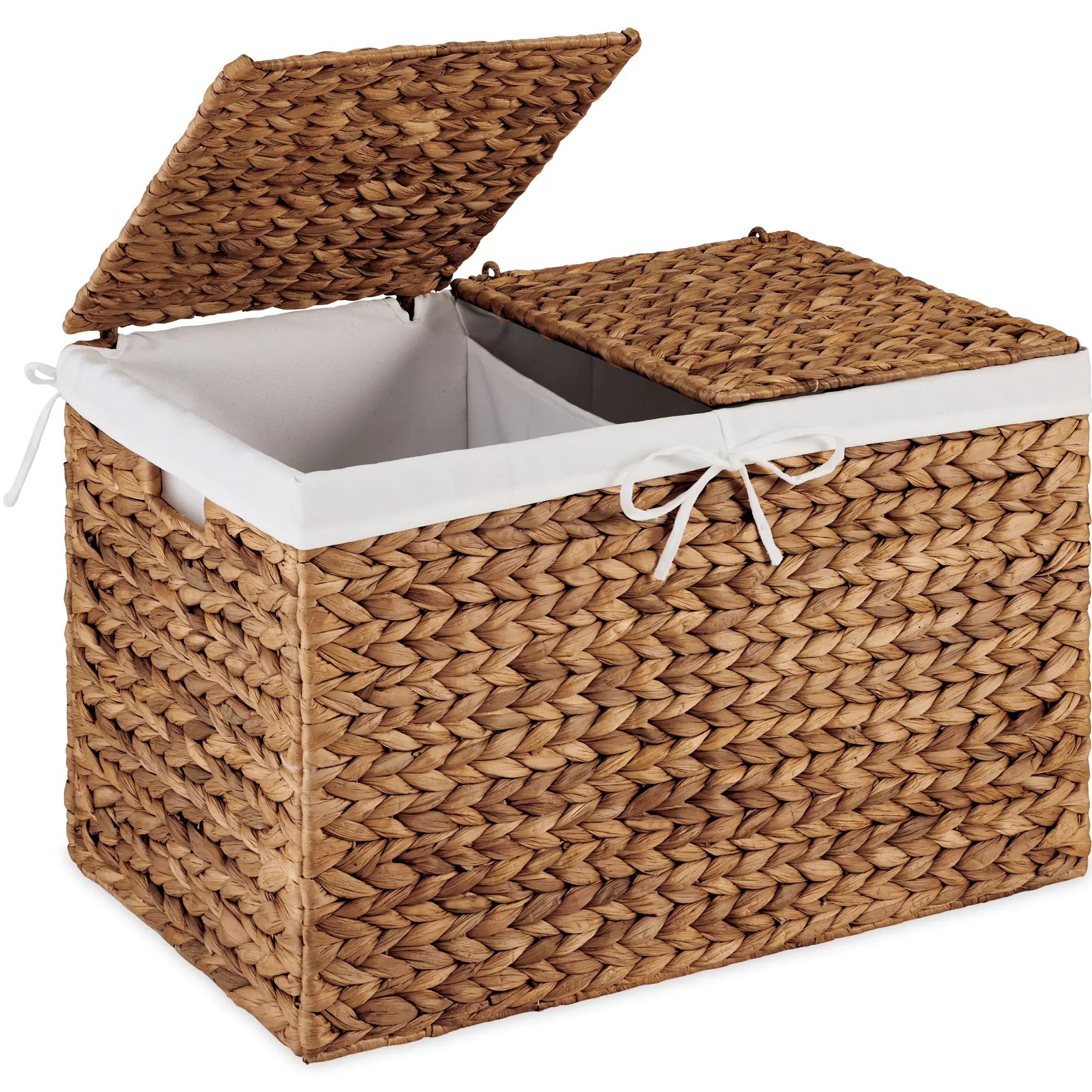 Best Choice Products Large Storage Basket w/ Separate Lid, Washable Sectioned Liner Bag