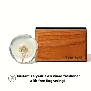 Custom Wood Car Air Freshener car scents with Visor Clip - Refreshing Long Lasting Natural Deodorizer - Durable Car Fragrance Diffuser - Perfect Gift with Free Engraving Woody Aromatic
