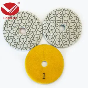4-Inch Diamond Polishing Pad, Three-Step Method, Wet/dry Grinding Disk, Suitable for Granite, Marble, Concrete, Artificial Stone, Durable Velcro Backing, Polishing Tool