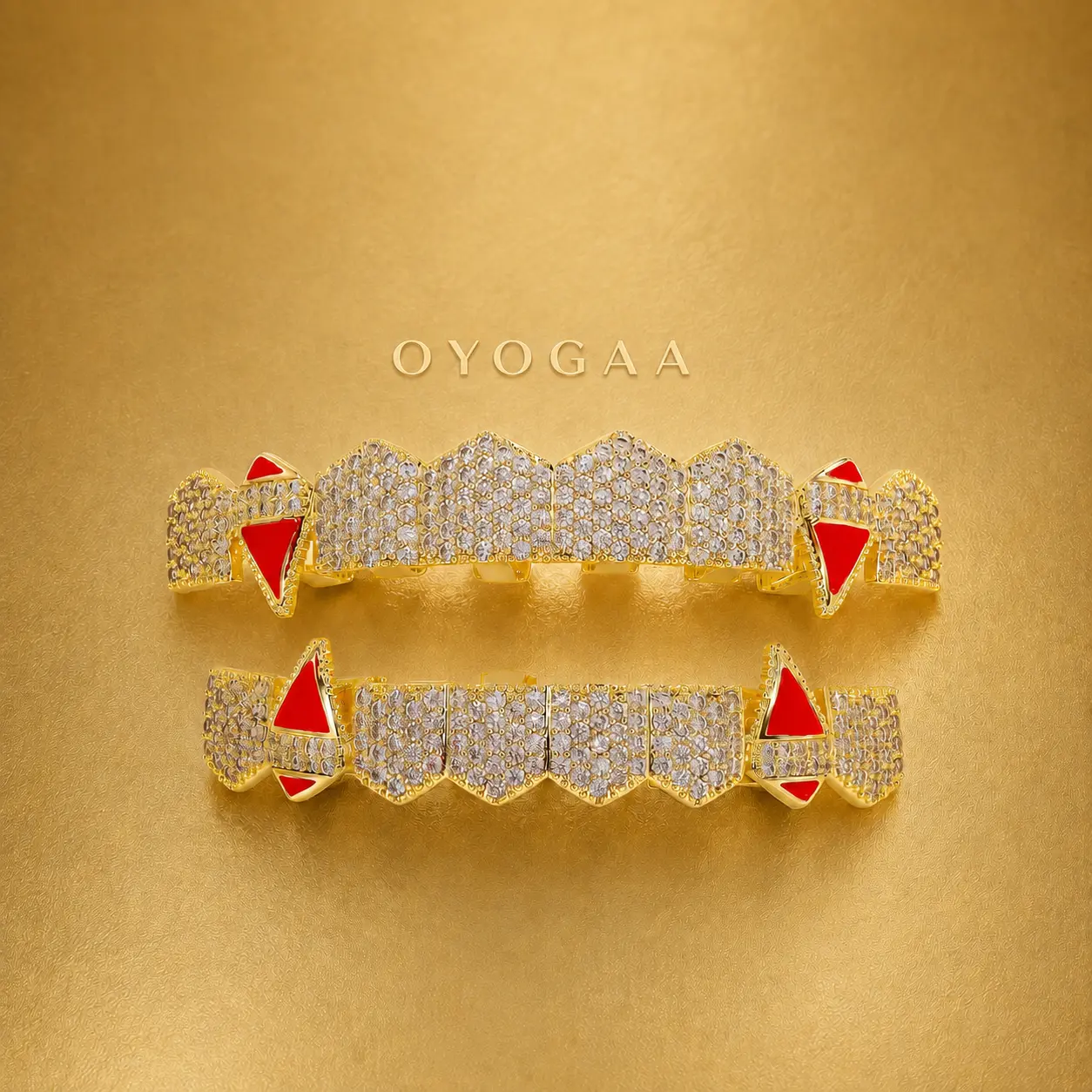 OYOGAA Sparkling Unisex Iced-Out Diamond Grillz, Halloween-Inspired Fashion Costume Body Jewelry