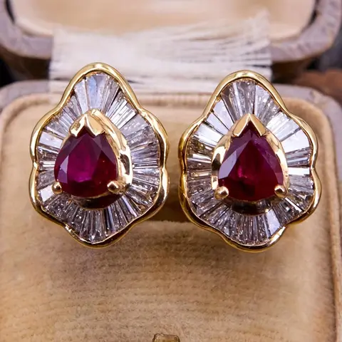 Vintage Water Drop Shaped Cubic Zirconia Decorated Copper Artificial Zirconia Inlaid Zircon Earrings, Statement Earrings, Elegant Stylish Jewelry for Party, Daily Clothing Decor, Trendy All-match & Exquisite Jewelry for Birthday Gift