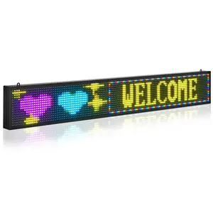 【Summervibes】VEVOR Programmable LED Sign,  P10 Full Color Flexible Digital Scrolling Panel, DIY Custom Text Pattern GIF Display Board, Bluetooth APP Control Message Shop Sign for Store Business Advertising, 52x8 in
