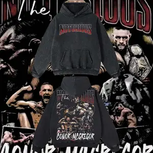 Reality.Wear Limited Conor Mcgregor - UFC Hoodie Tshirt Acid Washed Heavyweight Cotton Tshirt, 100% Cotton retro Washed anime t-shirt, vintage streetwear tee, Y2K graphic top