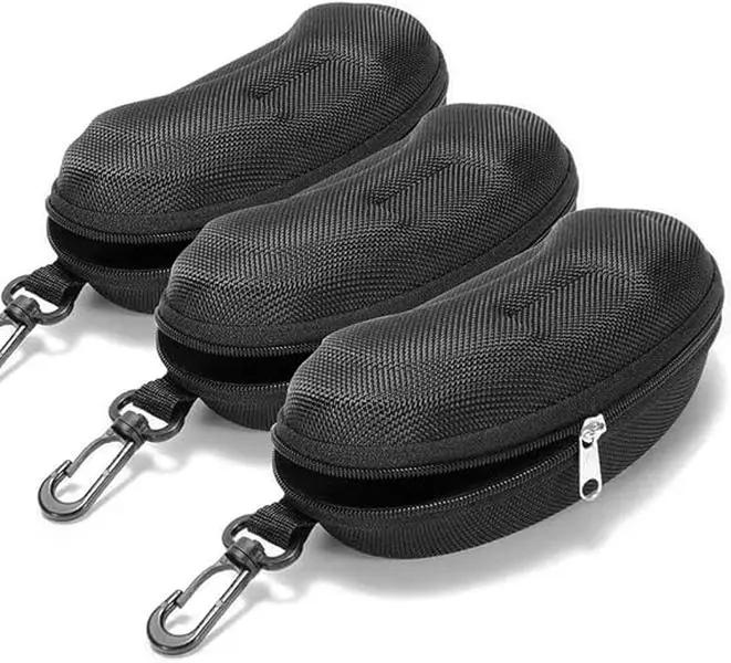 3 Pack Portable Hard Sunglasses Case With Zipper, Glasses Organizer Box, Fashion Glasses Accessories For Men & Women, Sunglasses Holder Clip, Glasses Storage