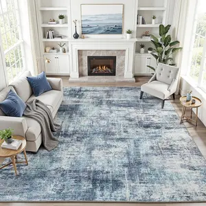 Abstract  Area Rug Non-Slip Backing Neutral Modern Washablefor Living Room Carpet for Bedroom Dining Room Home Office Nursery Indoor