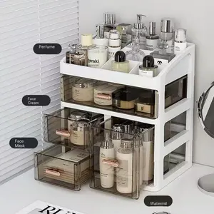 Desktop Cosmetic Storage Box Elegant Skincare Lipstick Organizer, Luxury Dustproof Transparent Makeup Holder