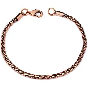 Solid Copper Anklet for Women, Copper Wheat Chain Barefoot Jewelry