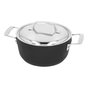 Demeyere Alu Pro 5 2.6 qt Aluminum Nonstick Dutch Oven with Ti-X Coating for Even Heat Distribution and Easy Cleaning