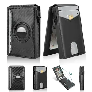 Minimalist Men’s Slim Wallet: 9 - 13 Cards, Money Clip, ID Window. RFID - Blocking, Aluminum Bifold Pop - Up