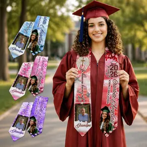 Custom In Loving Memory Graduation Stole, Personalized Memorial Photo Grad Sash, Mom Gifts for Daughter, Class of 2026