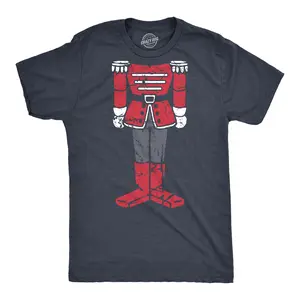 Mens Nutcracker Body T Shirt Funny Xmas Party Figurine Doll Tee for Guys Mens Funny T Shirts Cool Vintage Fashion T-Shirt Gift Classic Menswear Christmas Apparel for Men Novelty Tees for Guys Navy -