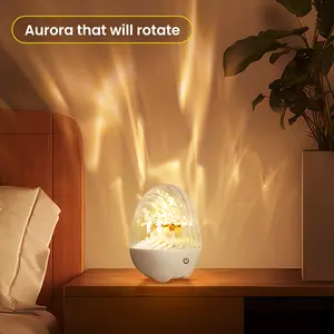 Valentine's Day gift   2-in-1 Bluetooth Speaker & Aurora Water Wave Projector | Music Sync Ambient Light | Wireless Charging & Remote Control | Perfect Gift